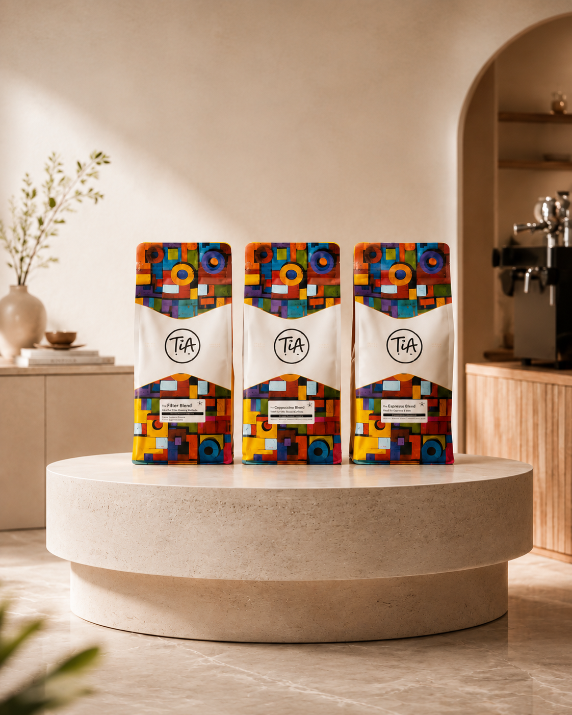 The Sampler for Drip/Filter brewing Medium roast from Tia Coffee