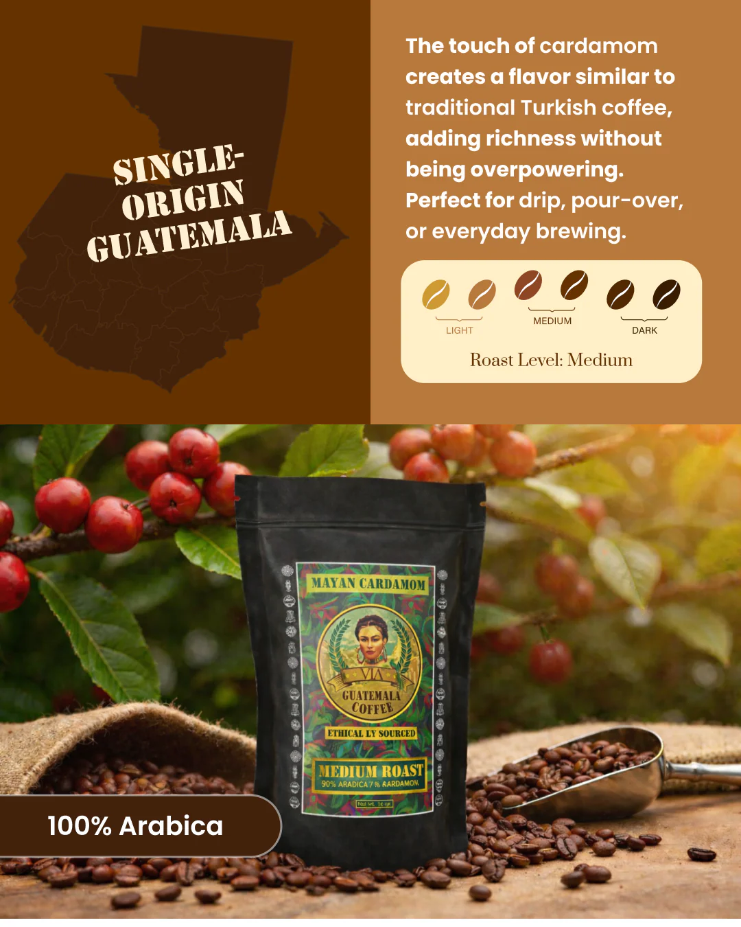 Mayan Cardamom - Medium Roast Guatemala Coffee Arabica 3