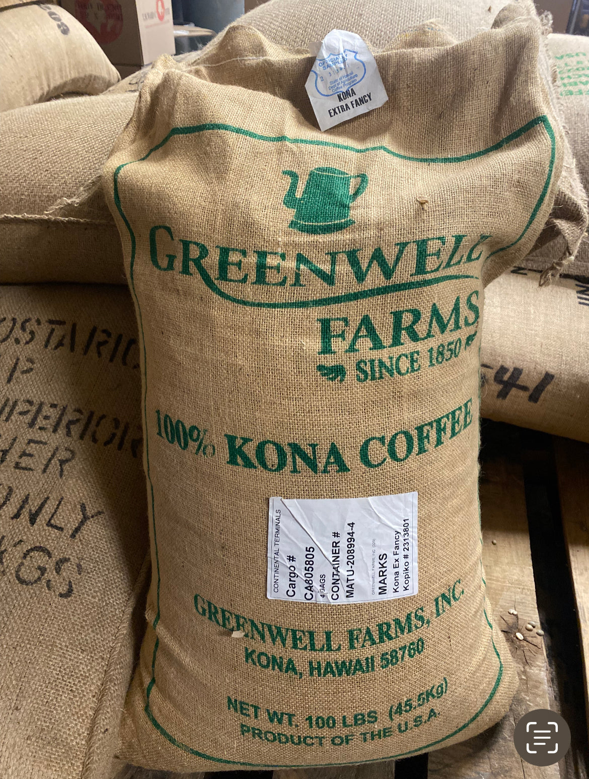 Hawaiian Kona Extra Fancy Kopiko Estate- 1 lb (16 oz) Medium roast from TM Ward Coffee