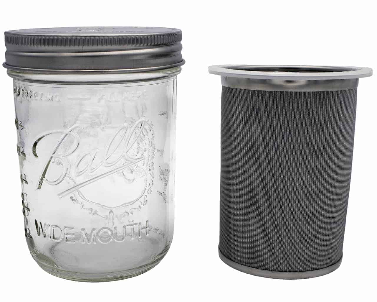 Cold Brew Coffee and Tea Maker Stainless Steel Filter with Mason Jar (32 oz) from TM Ward Coffee