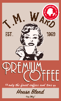 Premium House Blend 12 / 10oz Pkt. Dark roast from TM Ward Coffee